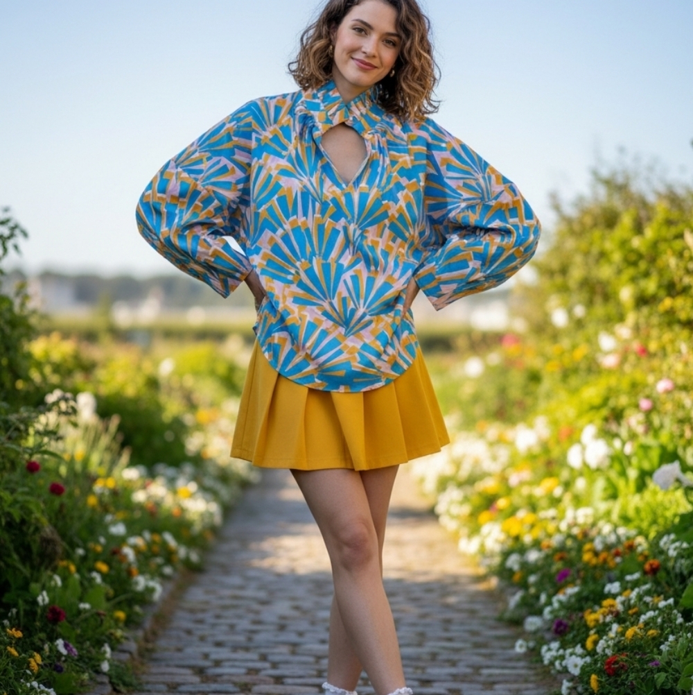 Vibrant Abstract Women's Blouse